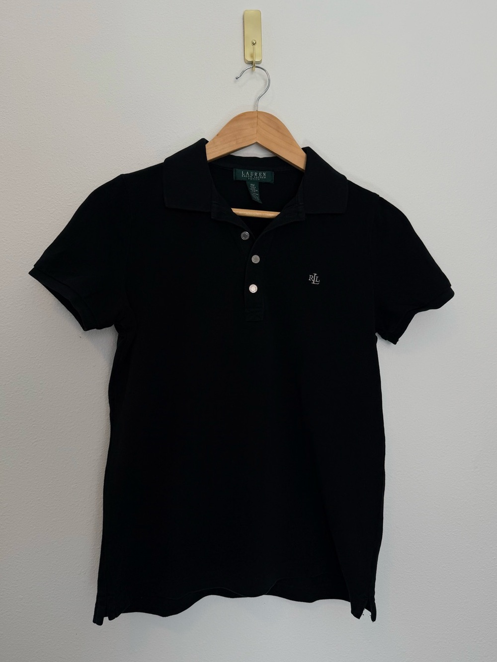 Lauren Ralph Lauren Petite Black Polo Shirt PM